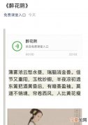 醉花阴诗意，醉花阴的诗意是什么意思