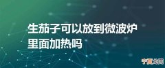 生茄子可以放到微波炉里面加热吗