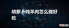 胡萝卜炖羊肉怎么做好吃