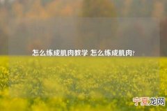 怎么练成肌肉教学 怎么练成肌肉?